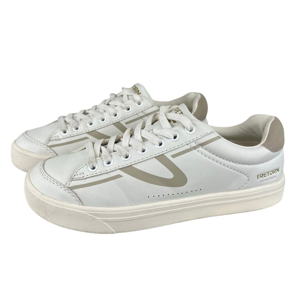 TRETORN Women's Hopper White Beige Lace Up Casual Sneakers (Sz 6.5)